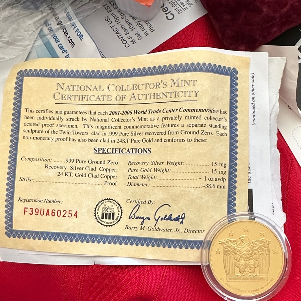 24K Gold Clad Commemorative Coin with Certificate